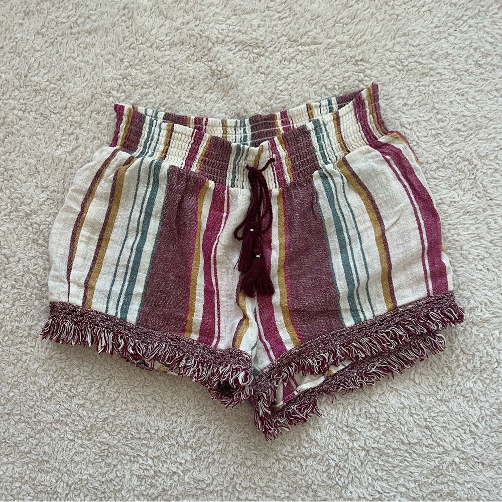 Vanilla Star Women’s Flowy Multicolor Striped Pull On Shorts Size S